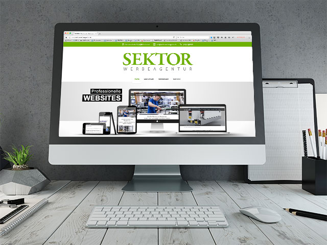 Homepage der SEKTOR Werbeagentur